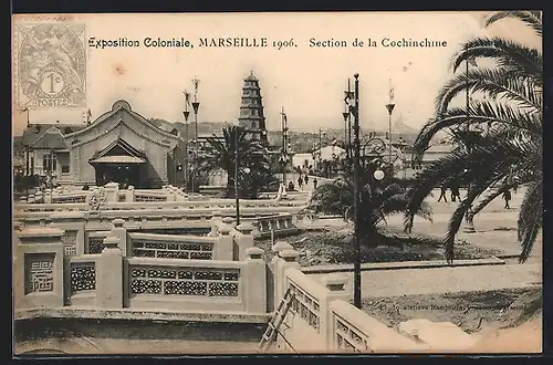AK Marseille, Exposition Coloniale 1906, Section de la Cochinchine