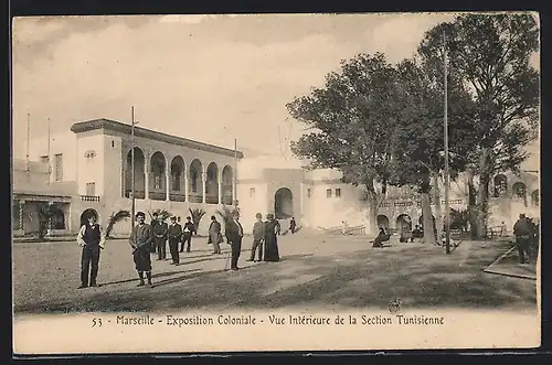 AK Marseille, Exposition coloniale 1906, Vue Intèrieure de la Section Tunisienne