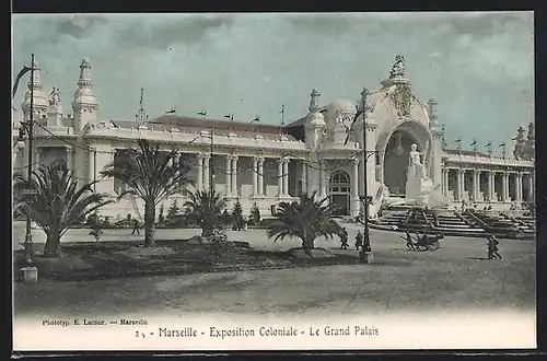 AK Marseille, Exposition Coloniale, Le Grand Palais