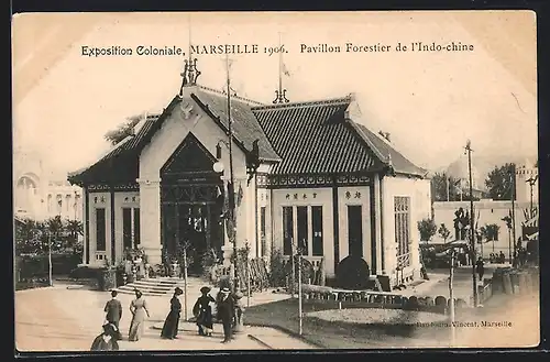 AK Marseille, Exposition Coloniale 1906, Pavillon Forestier de l`Indo-chine