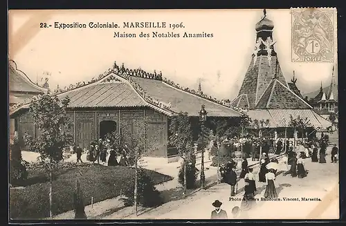 AK Marseille, Exposition Coloniale 1906, Maison des Notables Anamites