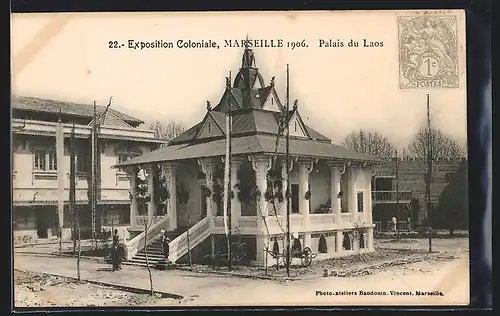 AK Marseille, Exposition Coloniale 1906, Palais du Laos