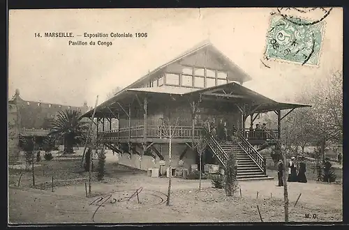 AK Marseille, Exposition Coloniale 1906, Pavillon du Congo