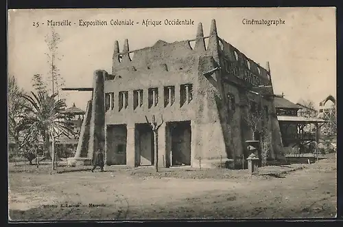 AK Marseille, Exposition coloniale 1906, Afrique Occidentale - Cinèmatograph