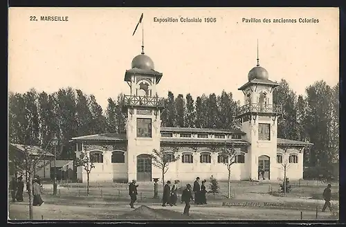 AK Marseille, Exposition coloniale 1906, Pavillon des anciennes Colories