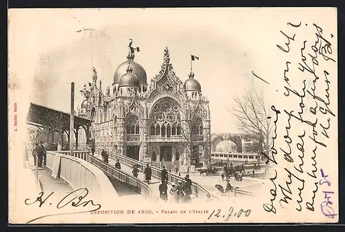 AK Paris, Exposition universelle de 1900, Palais de l`Italie