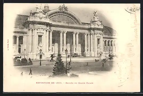 AK Paris, Exposition universelle de 1900, Entrée du Grand Pavillon