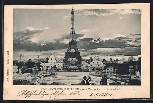 AK Paris, Exposition universelle de 1900, Vue prise du Trocadéro