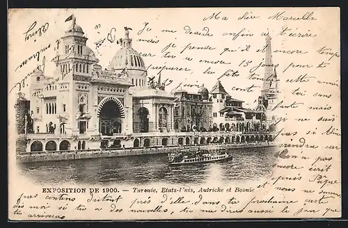 AK Paris, Exposition universelle de 1900, Turquie, Etats-Unis, Autriche et Bosnie