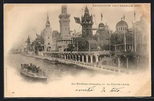AK Paris, Exposition universelle de 1900, Les Pavillons étrangers, vu du Pont de l`Alma