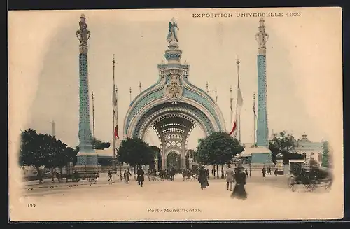 AK Paris, Exposition universelle de 1900, Porte Monumentale, Monumentalbauwerk