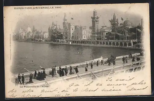 AK Paris, Exposition universelle de 1900, La Passerelle de l`Alma