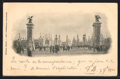 AK Paris, Exposition universelle de 1900, Boulevard vor Ausstellungshalle