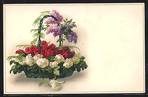 Künstler-AK Meissner & Buch (M&B) Nr.2261: Schöne Blumen im Körbchen