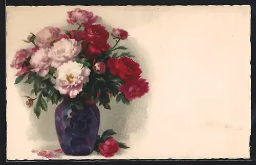 Künstler-AK Meissner & Buch (M&B) Nr. 2591: Vase mit Rosen