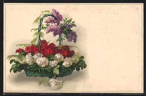 Künstler-AK Meissner & Buch (M&B) Nr.2261: Schöne Blumen im Körbchen