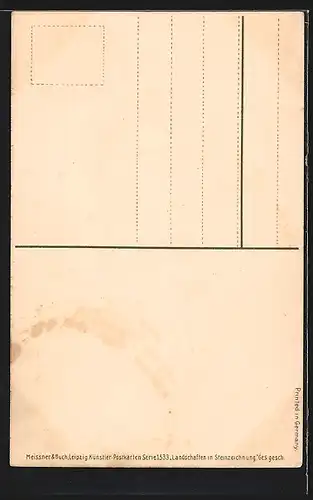 Künstler-AK Meissner & Buch (M&B) Nr. 1533: Wassermühle mit Gänsen