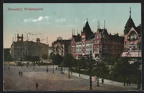 AK Düsseldorf, Wilhelmsplatz aus der Vogelschau
