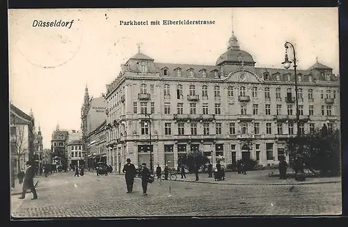 AK Düsseldorf, Parkhotel mit Elberfelderstrasse