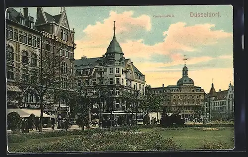 AK Düsseldorf, Wilhelm-Platz mit Cafe Hauptbahnhof