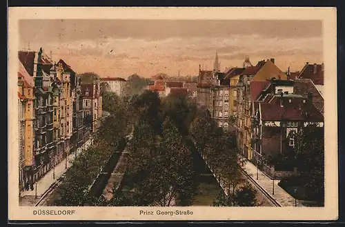 AK Düsseldorf, Prinz Georg-Strasse mit Bäumen