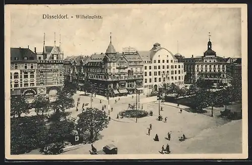 AK Düsseldorf, Strassenpartie am Wilhelmplatz