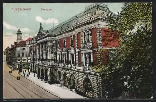 AK Düsseldorf, Strassenpartie mit Tonhalle