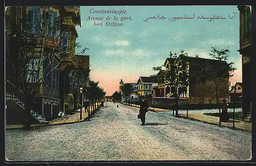 AK Constantinople, Avenue de la gare, San Stéfano
