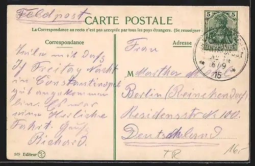 AK Constantinople, Avenue de la gare, San Stéfano