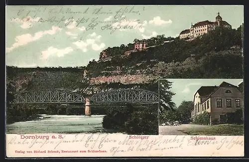 AK Dornburg, Brücke am Schloss, Schiesshaus