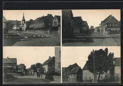 AK Eckolstädt, Marktplatz, Strassenpartien, Gebäudeansicht