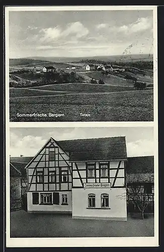 AK Reinstädt / Thür., Totalansicht mit Gasthaus Bergern