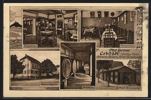 AK Cobstädt /Gotha-Land, Gasthaus, Bienenzucht und Obstwein-Kellerei Otto Henne
