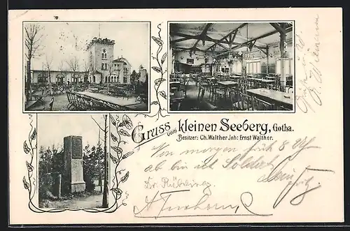 AK Gotha, Gasthaus Kleiner Seeberg, Besitzer: Ch. Walther