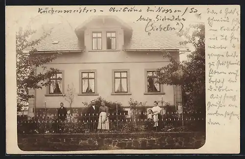 Foto-AK Obergruna, Haus des Küchenmeisters 1908