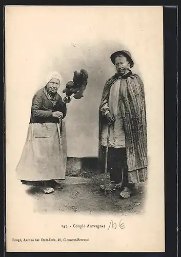 AK Auvergne, Couple Auvergnat