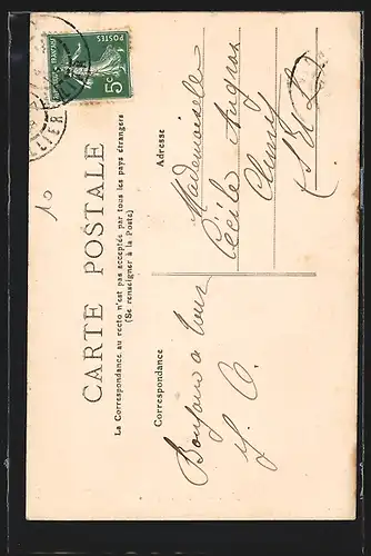 AK L`Auvergne, Une Auvergnate mit Fächer