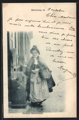 AK Moulins /Auvergne, Costume Bourbonnais