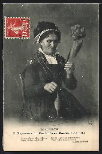 AK Carladès /Auvergne, Paysanne en Costume de Fête