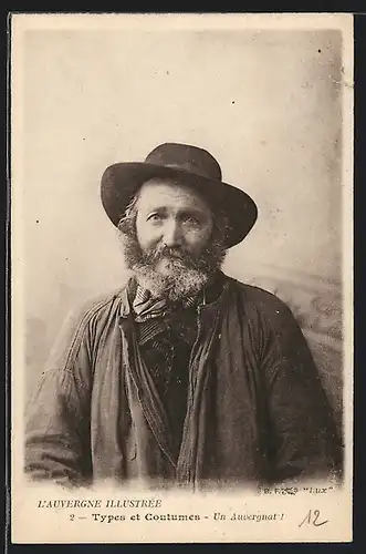 AK Auvergne, Types et Coutumes, Un Auvergnat