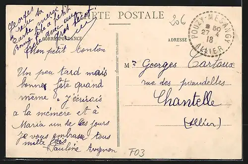 AK Pouzy-Mésangy, Rue du Pont-de-Courrite