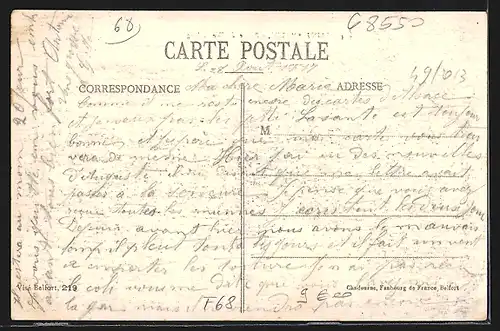 AK Saint-Amarin, Route de Wesserling, Strassenpartie