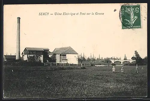 AK Sercy, Usine Electrique et Pont sur la Grosne