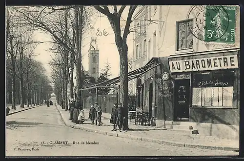 AK Clamart, Rue de Meudon, Strassenpartie