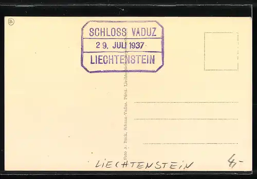 AK Vaduz / Liechtenstein, Ortsansicht mit Gebirge