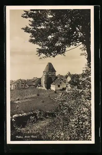 AK Vaduz, Ortspartie mit Rotem Turm