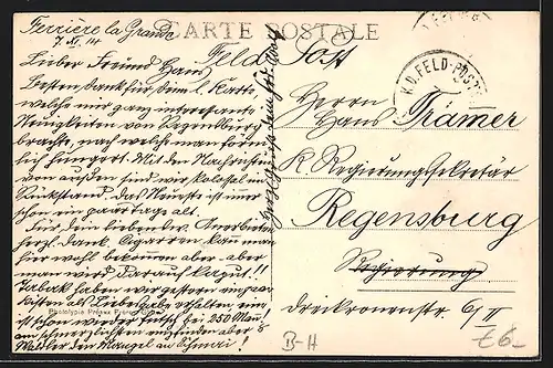 AK Mons, Rue de la Station, Strassenpartie mit Blick zum Bahnhof