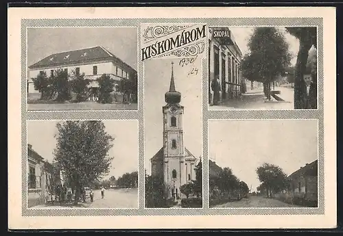 AK Kiskomárom, Kirche, Strassenpartie, Ortspartie