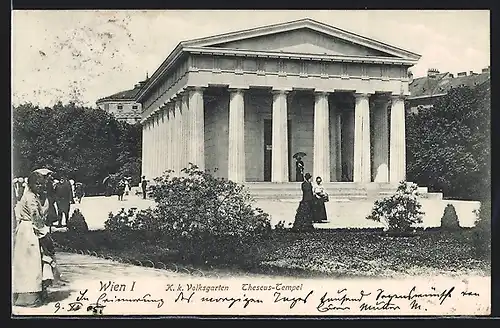 AK Wien, K. k. Volksgarten, Theseus-Tempel