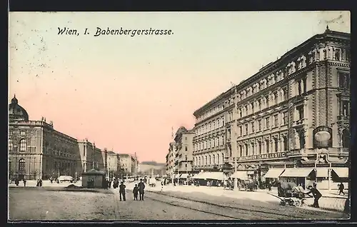 AK Wien, Babenbergstrasse mit Pelzwaren Ignaz Lustig